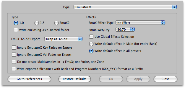 EmulatorX Preferences