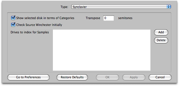 Synclavier Preferences