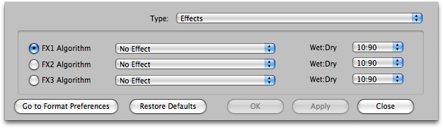 Effects Preferences